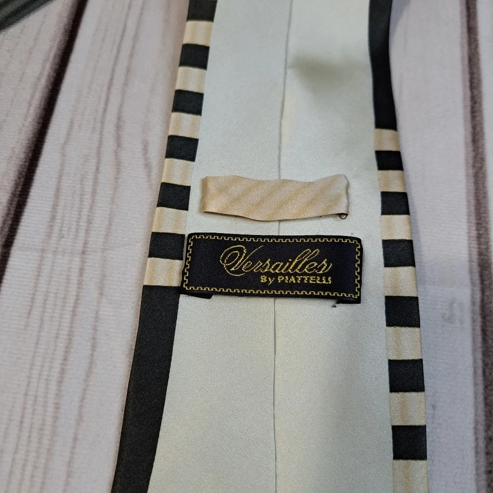 Versialles Bt Piattelli Diagonal Stripe Silk Tie - Picture 2 of 4